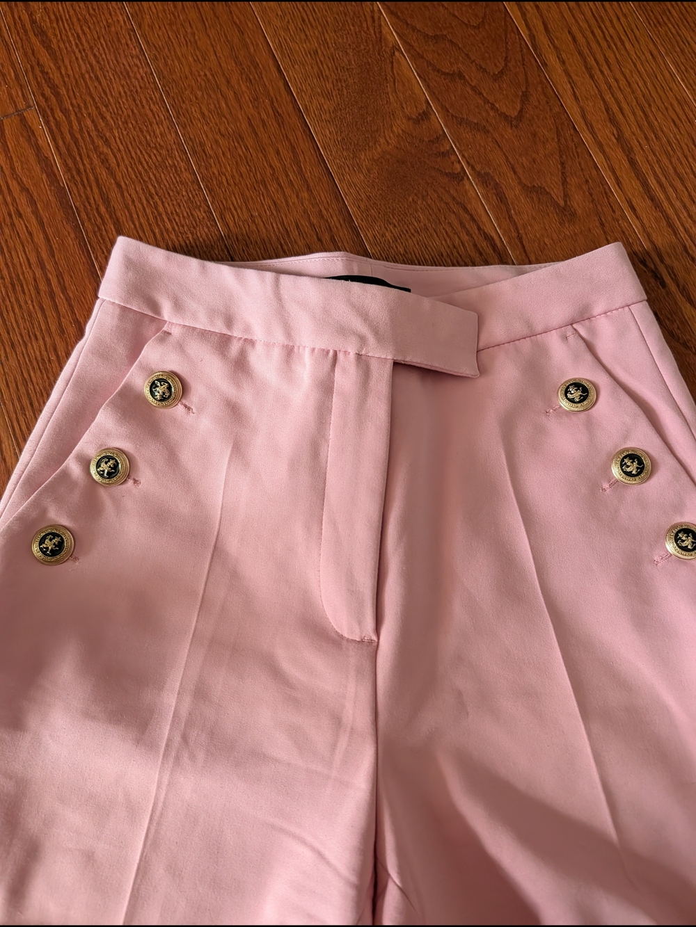 Zara Blush Pink Tailored Trousers with Decorative Hook